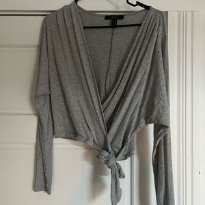 Forever 21 gray wrap top